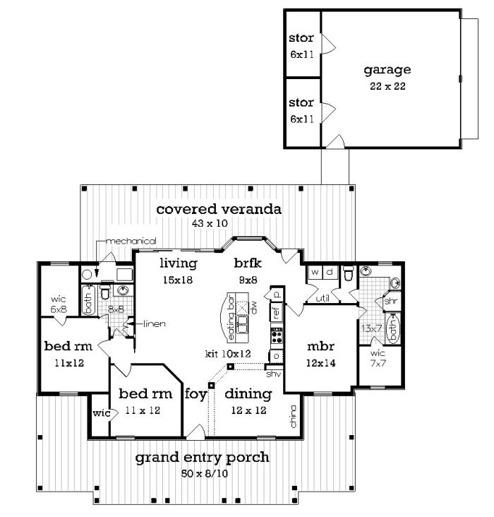 floor plan with br3 and optional detached garage